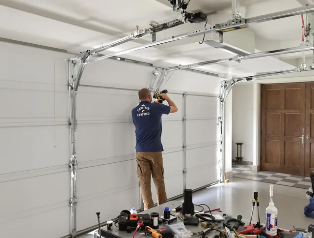 Hemet Garage Door Repair certified technician performing precision garage door repair in Hemet