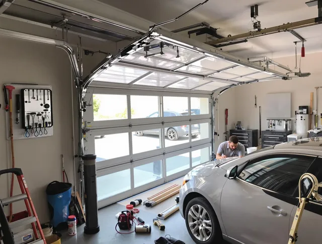 Garage door noise reduction service by Hemet Garage Door Repair in Hemet