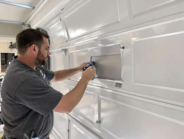 Garage door panel repair by Hemet Garage Door Repair in Hemet