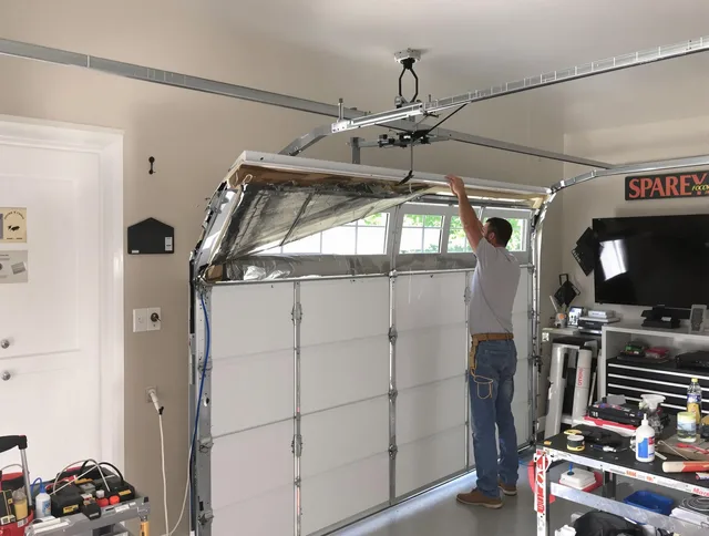 Garage door section replacement by Hemet Garage Door Repair in Hemet