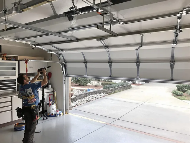 Garage door track repair service by Hemet Garage Door Repair in Hemet